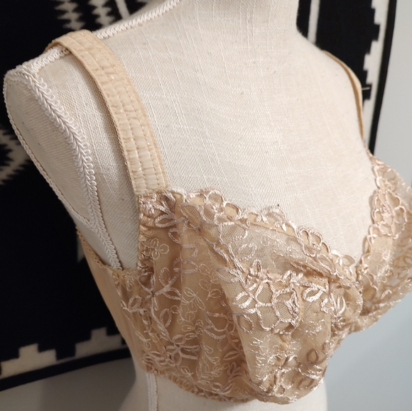 🍂 EUC Samanta Model A922 Full Coverage Unlined Underwire Bra, Gold Nude, 38DD - Picture 6 of 16